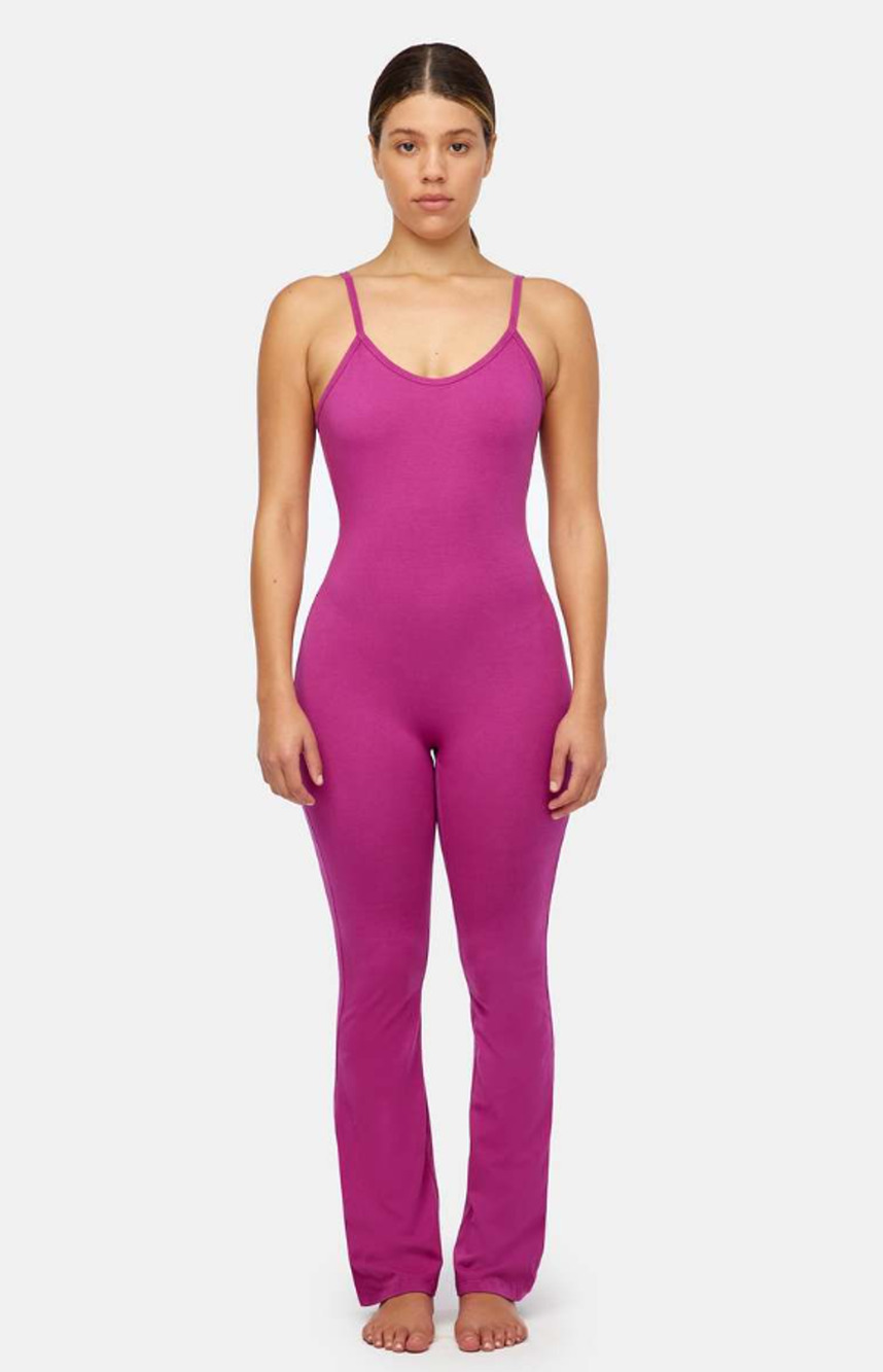 LACAUSA Womens Flow Prana Unitard Small Pink Dragon Fruit Yoga Stretch NWT